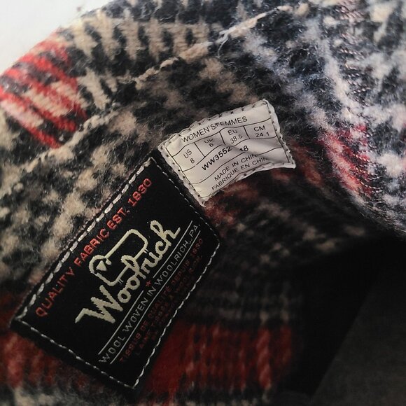 Woolrich Baltimore Boots Leather Wool Plaid NWOT WW3552 Womens 8 Academia Preppy - Picture 8 of 9